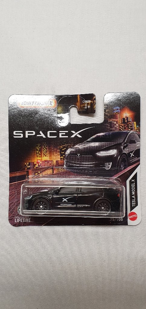 Matchbox Tesla Model X SpaceX zwart, Hobby en Vrije tijd, Ophalen of Verzenden, Nieuw, Auto