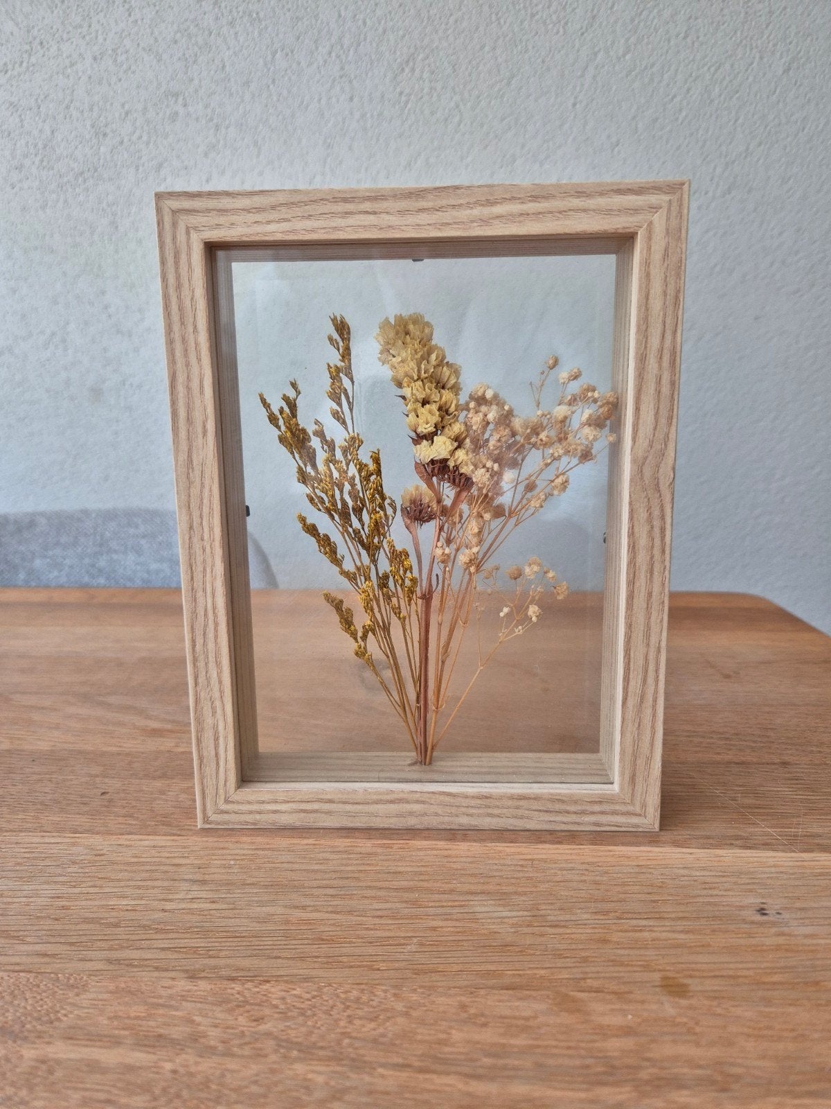 Sfeervolle houten lijst met gedroogde bloemen, Ophalen of Verzenden