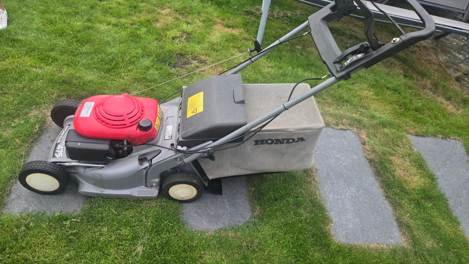 Honda HRB 475 Benzine Grasmaaier met Opvangbak, Ophalen, Cirkelmaaier, Honda, Gebruikt