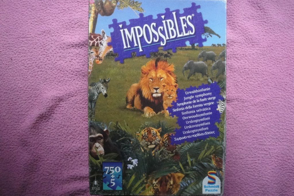 SCHMIDT IMPOSSIBLES JUNGLE PUZZLE 750+5st. voor 2,50euro., Hobby en Vrije tijd, Ophalen of Verzenden, 500 t/m 1500 stukjes, Zo goed als nieuw