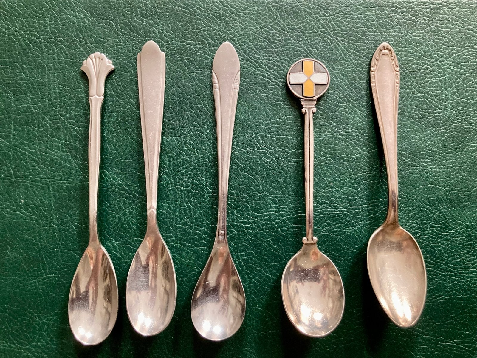 ‼️5 Art Deco verzilverde theelepeltjes Gero, Pako, Sola etc, Ophalen of Verzenden