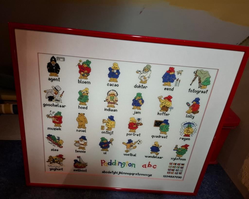 Paddington ABC Borduurwerk in Lijst - Educatief & Decoratief, Ophalen, Zo goed als nieuw, Taal en Lezen