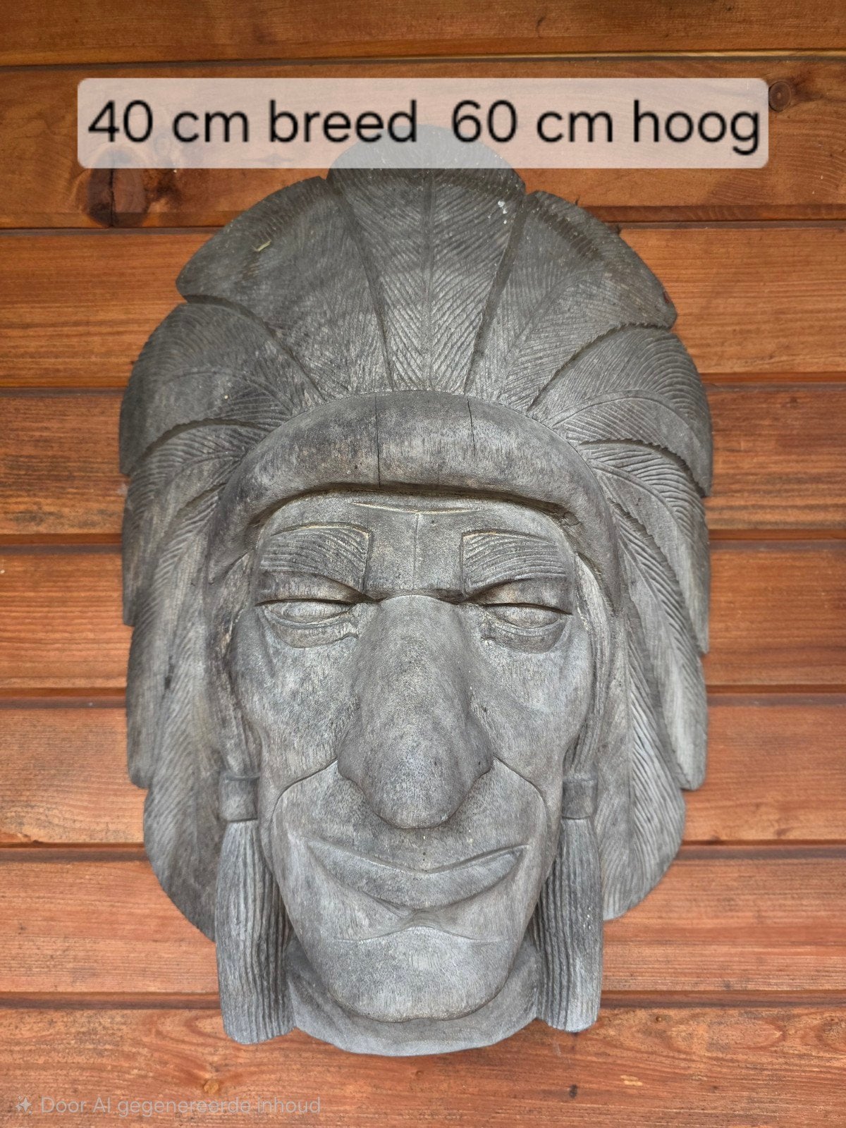 Zware indianenkop hout, Huis en Inrichting, Ophalen
