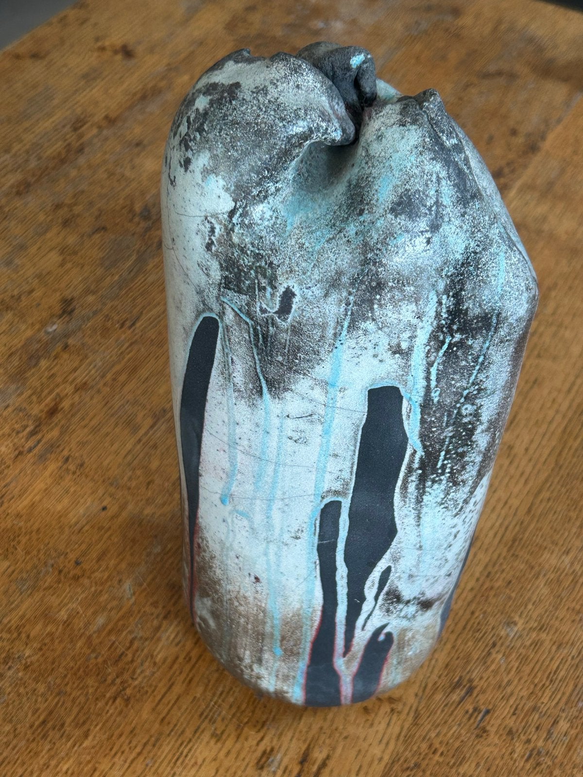 Unieke handgemaakte keramische vaas - Abstract design, Antiek en Kunst, Antiek | Vazen, Ophalen