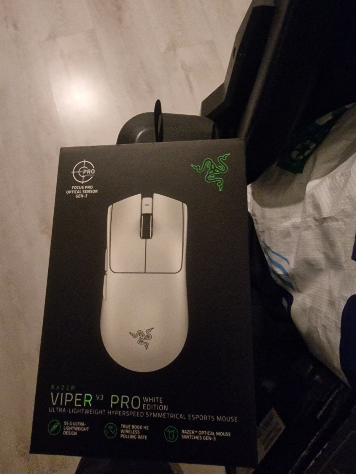 Razer Viper V3 Pro White Gaming Muis - Zo goed als nieuw, Computers en Software, Muis, Gaming muis, Ophalen of Verzenden, Zo goed als nieuw
