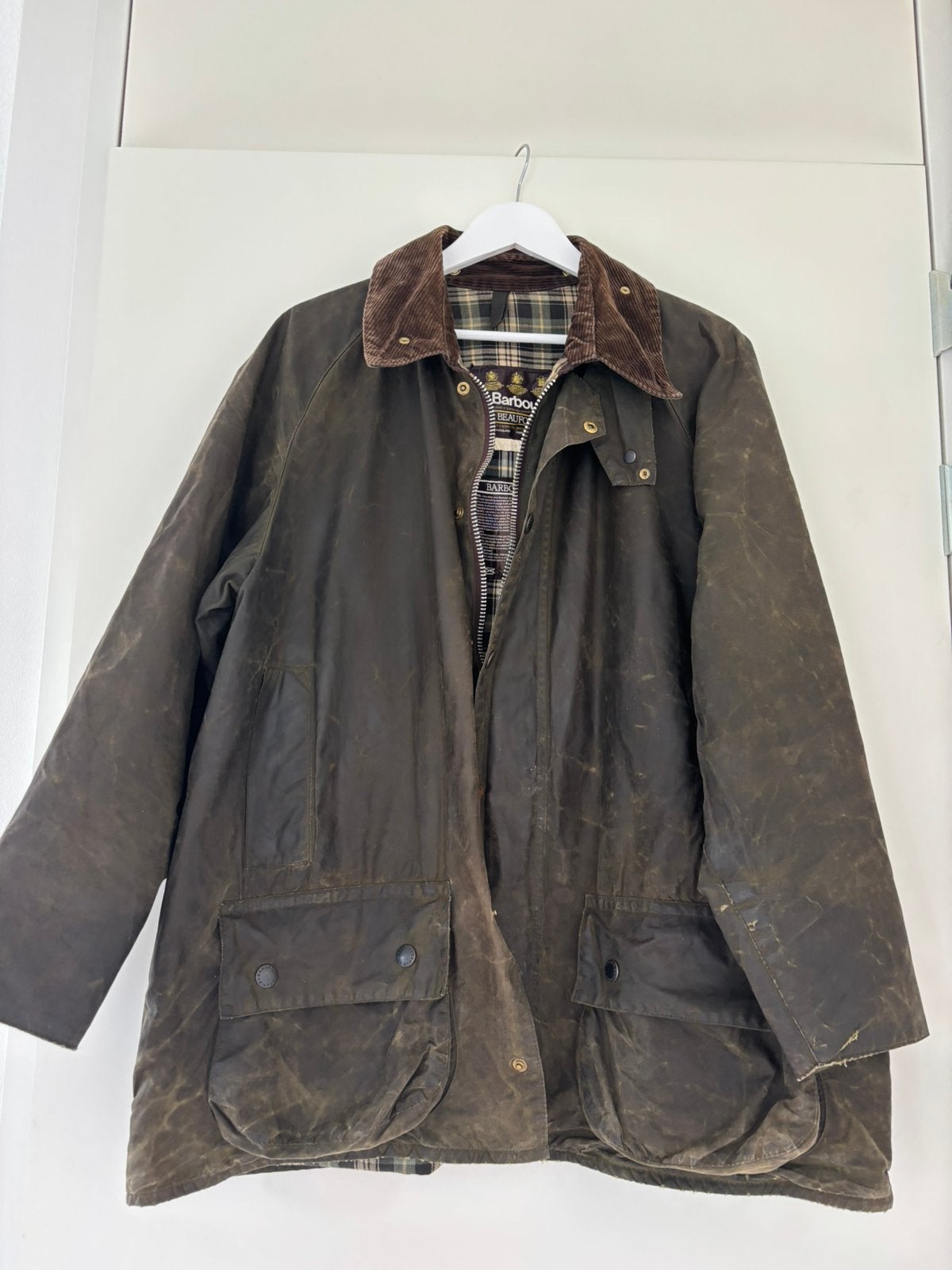 Barbour Beaufort Vintage Heren Wax Jas XL, Ophalen of Verzenden, Gedragen, Maat 56/58 (XL), Groen