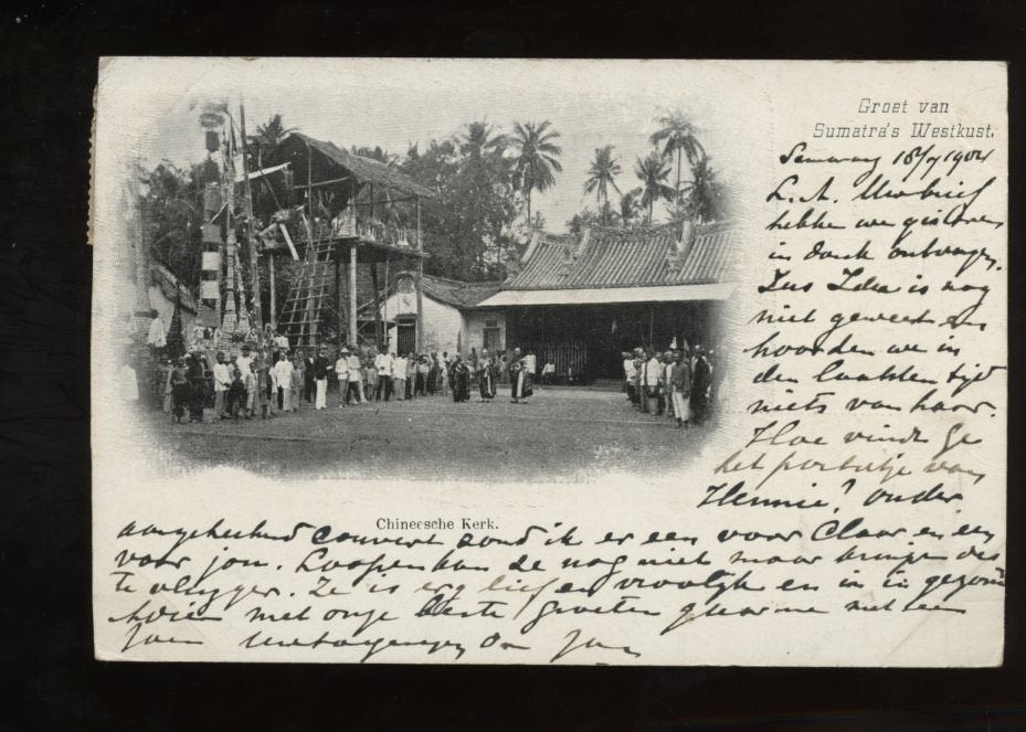 Chinese kerk Sumatra Ned Indië   1900 (34-25), Ophalen, Voor 1920, Buiten Europa