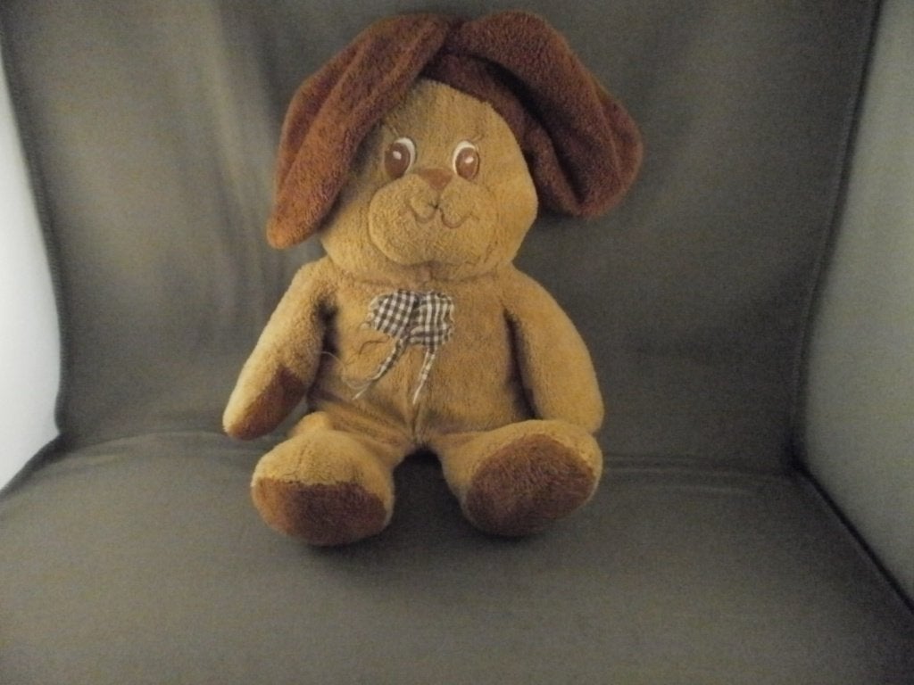 ilmo konijn 2 kleurig bruin met gestikte ogen/neus 44 cm, Overige merken, Konijn, Ophalen of Verzenden, Zo goed als nieuw
