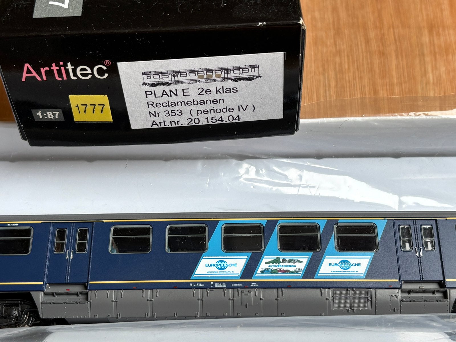 Artitec plan E 2e klas 20.154.04 met reclame, Hobby en Vrije tijd, Overige merken, Gelijkstroom, Analoog, Wagon