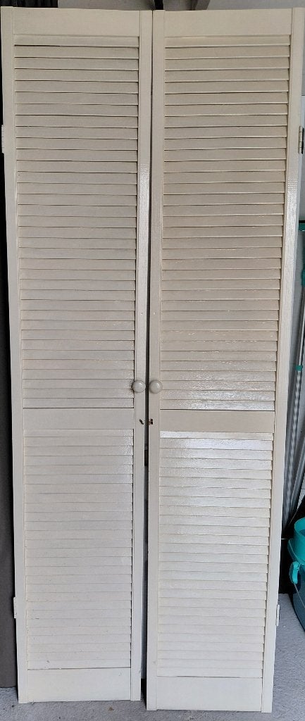 louvre deurtjes Hoog 178 cm Breed 38 cm, Ophalen, Gebruikt, Minder dan 80 cm, Overige typen