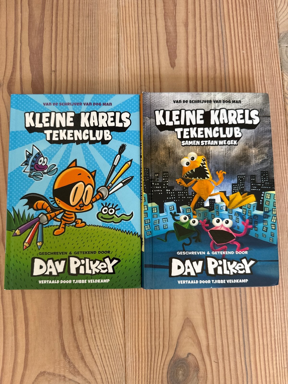 Kleine Karels Tekenclub - Dav Pilkey (2 boeken), Ophalen of Verzenden, Zo goed als nieuw, Fictie algemeen