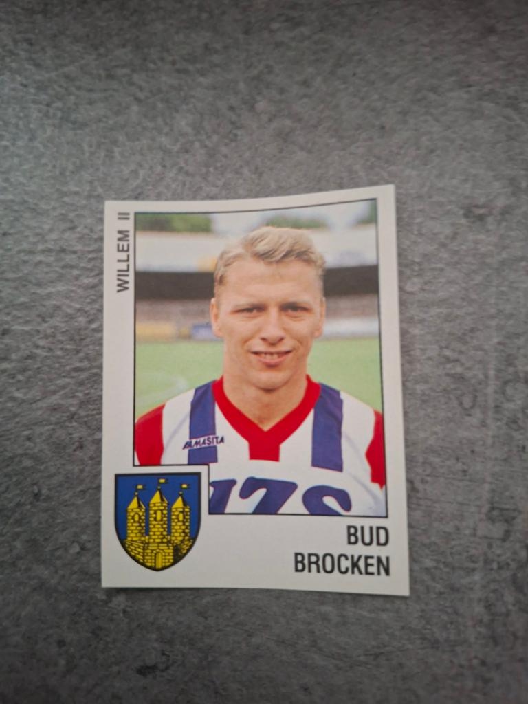 Panini sticker Voetbal 89. Speler Bud Brocken Willem II., Verzenden, Zo goed als nieuw, Sticker