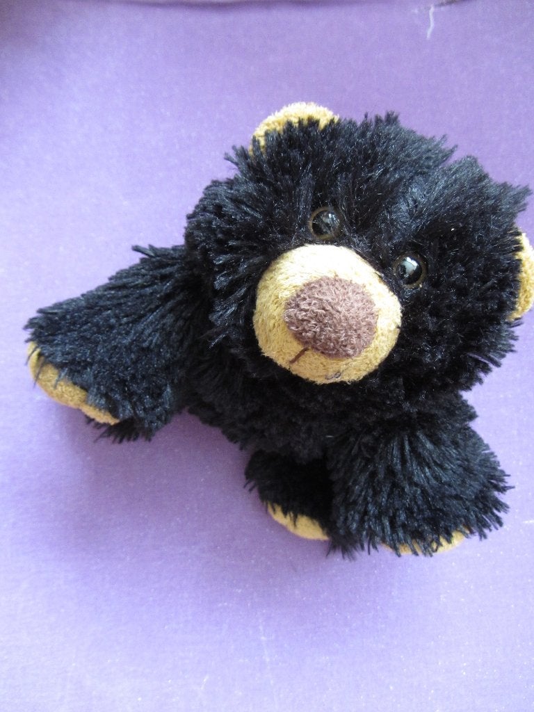 KIKA Knuffel BEER MET KRAAL OGEN. 20 CM. ZWART **Nieuw**, Overige merken, Overige karakters, Beer, Nieuw
