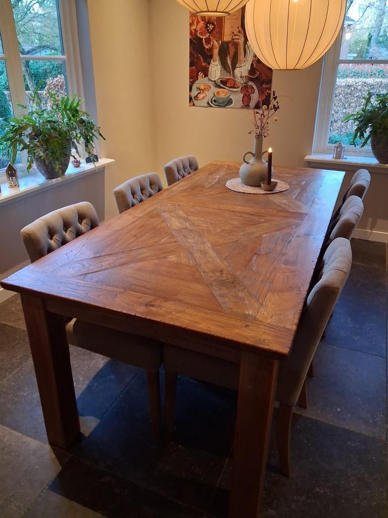 Tafel met stoelen, Ophalen, Gebruikt, 4 tot 6 stoelen