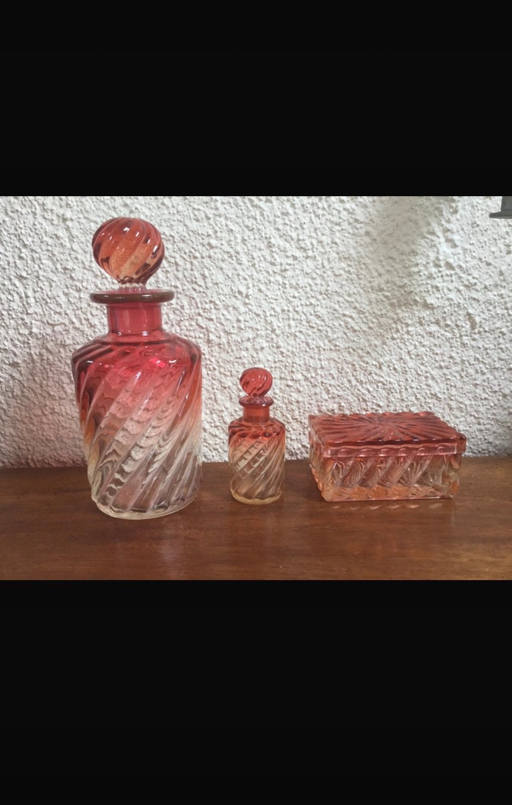Zeldzame 3-delige antieke Baccarat "Bambous Tors", Ophalen of Verzenden