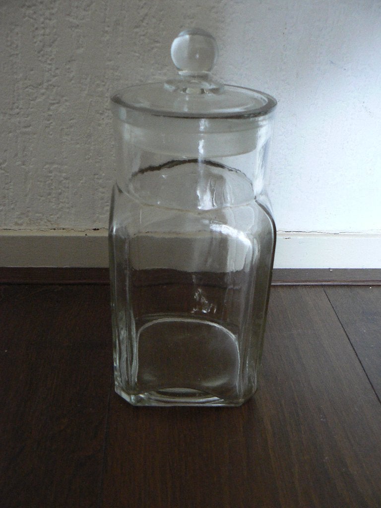 mooie glazen voorraad pot met stop, Ophalen, Zo goed als nieuw, Gietijzer, Pot, Bus of Blik