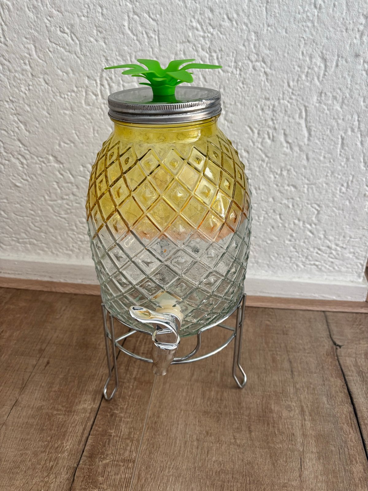 Ananas drankdispenser - 39cm hoog, Ophalen of Verzenden, Meerkleurig, Glas, Overige typen