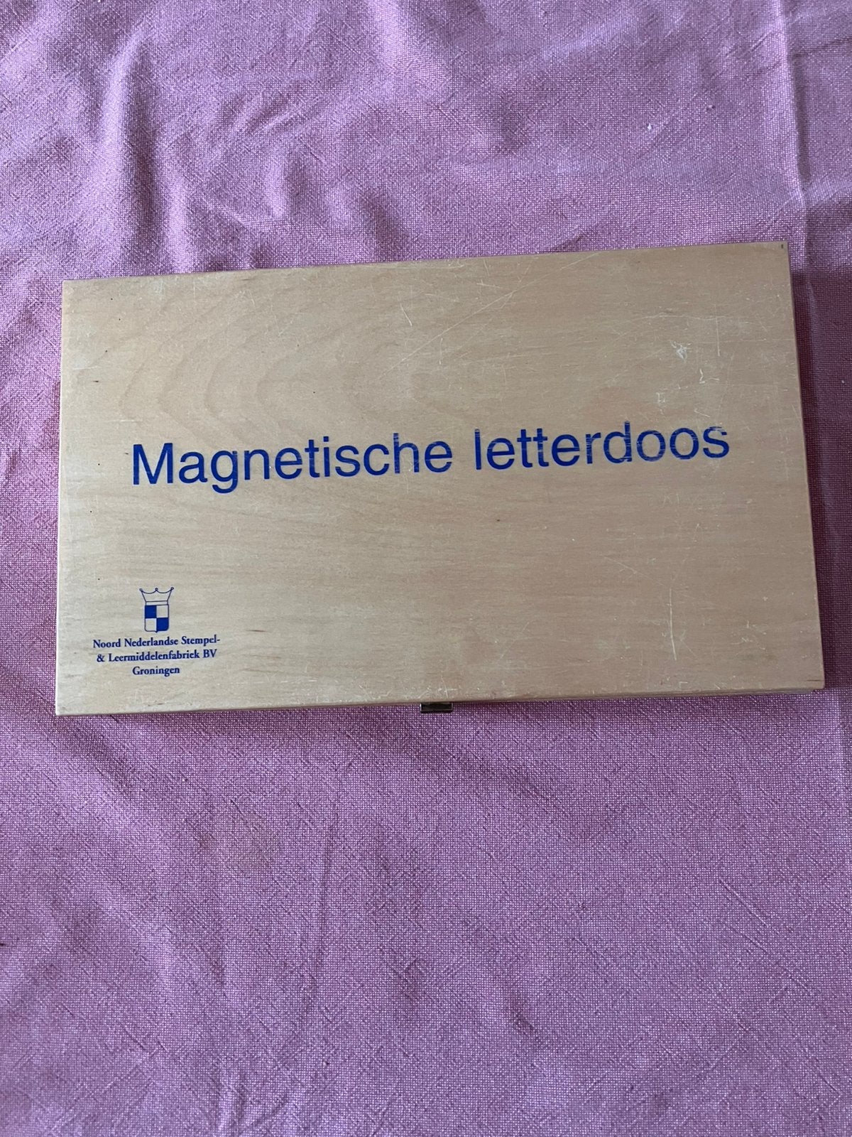 Vintage magnetische letterdoos lesmateriaal school lezen, Ophalen of Verzenden, Gebruikt