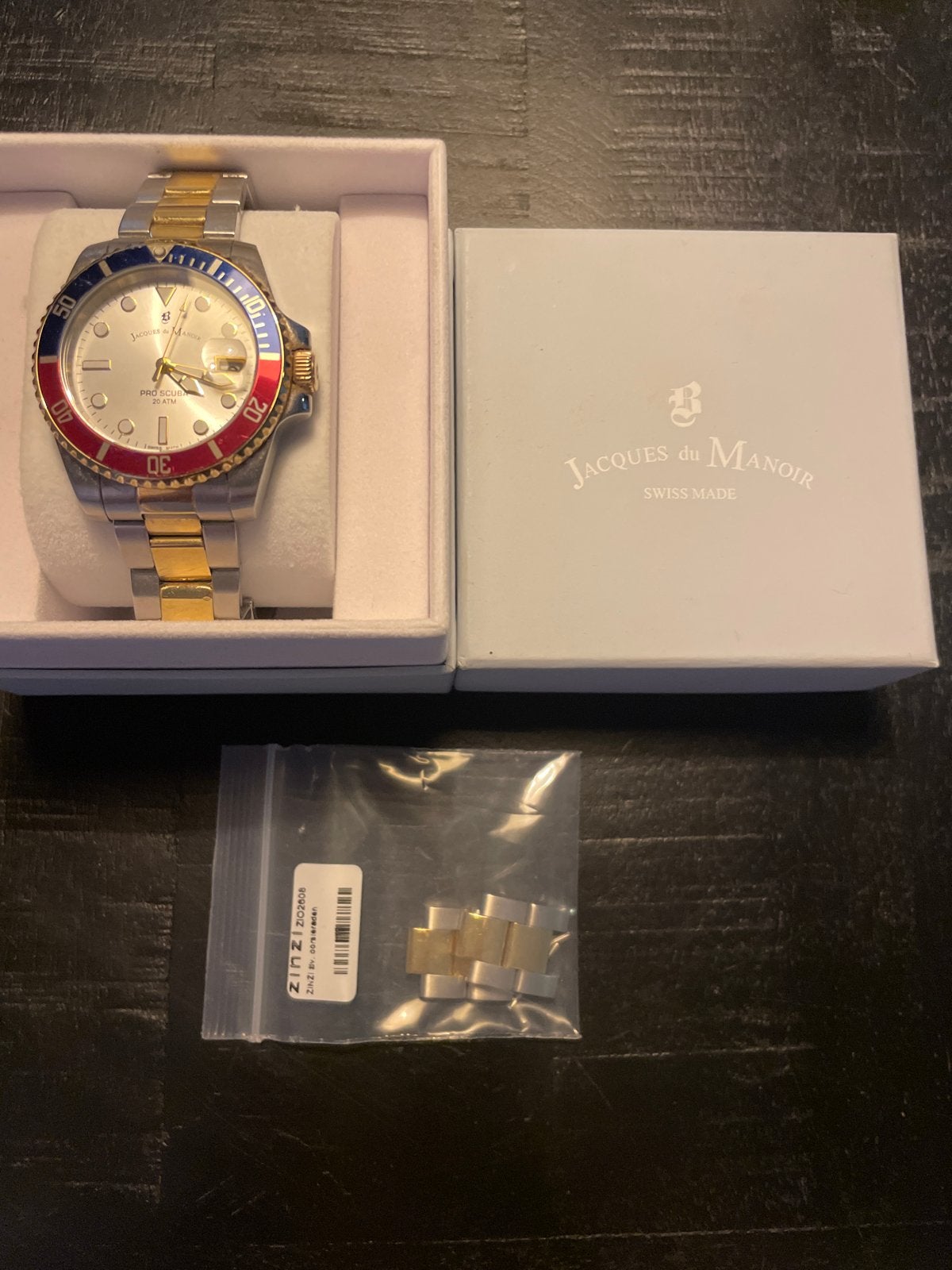 Jacques du Manoir Pro Scuba 20ATM Herenhorloge, Ophalen, Staal, Polshorloge, Overige merken