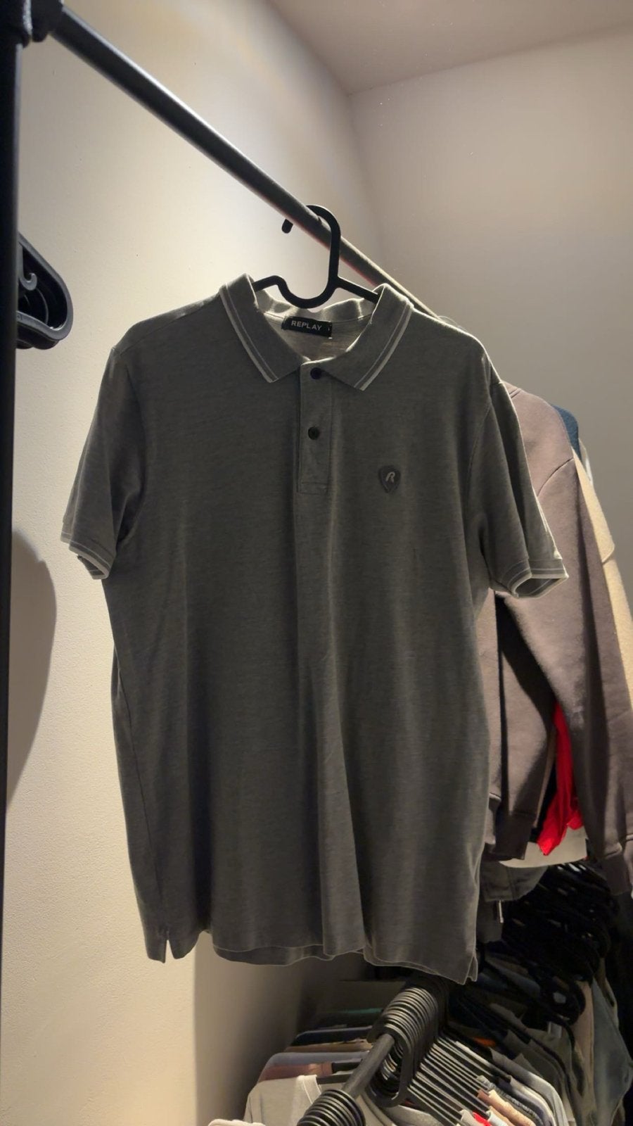 Replay Polo Shirt - Grijs,  gedragen, Ophalen, Gedragen, Maat 48/50 (M), Grijs