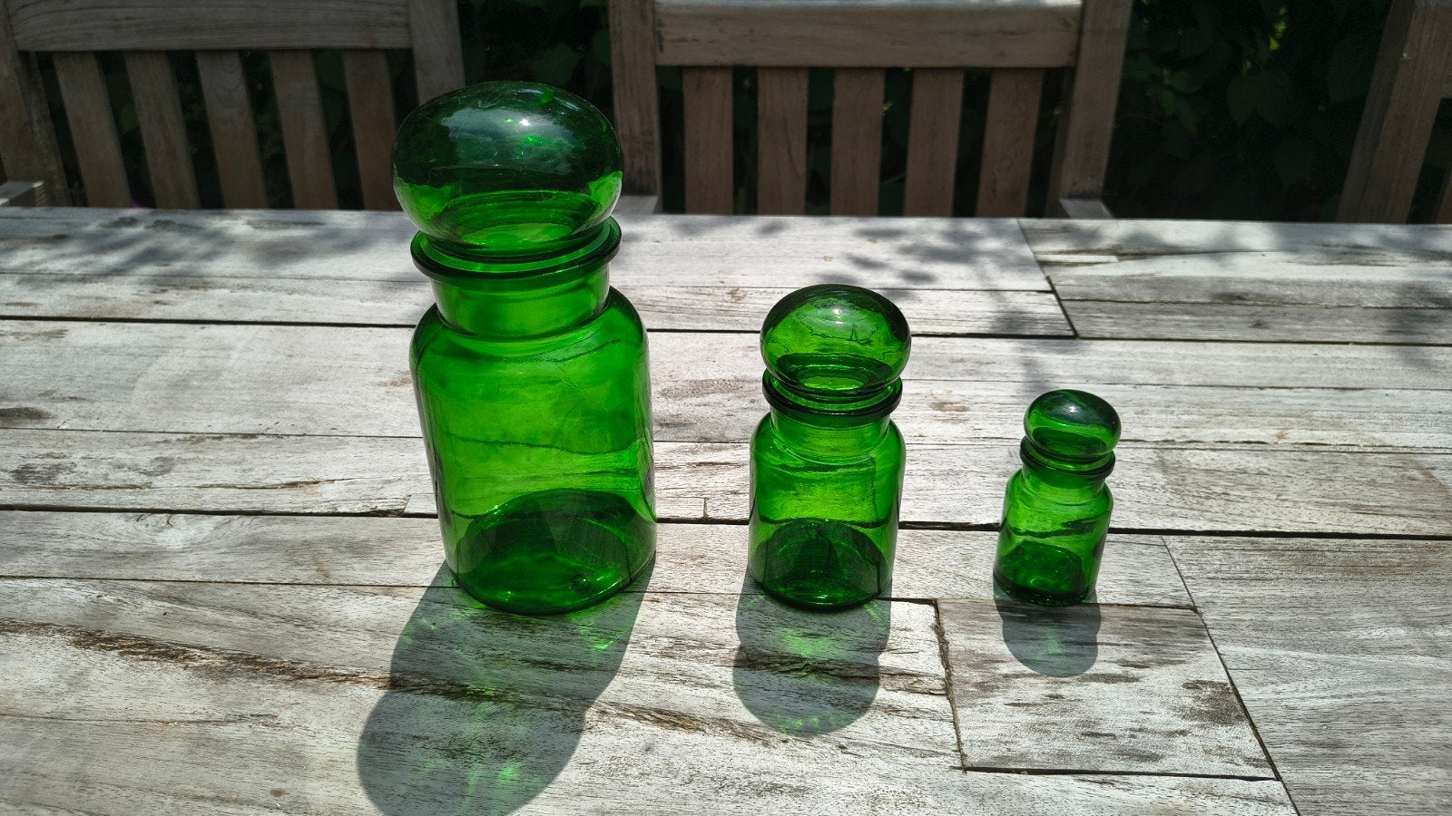 Set groene apothekers flessen, Ophalen of Verzenden