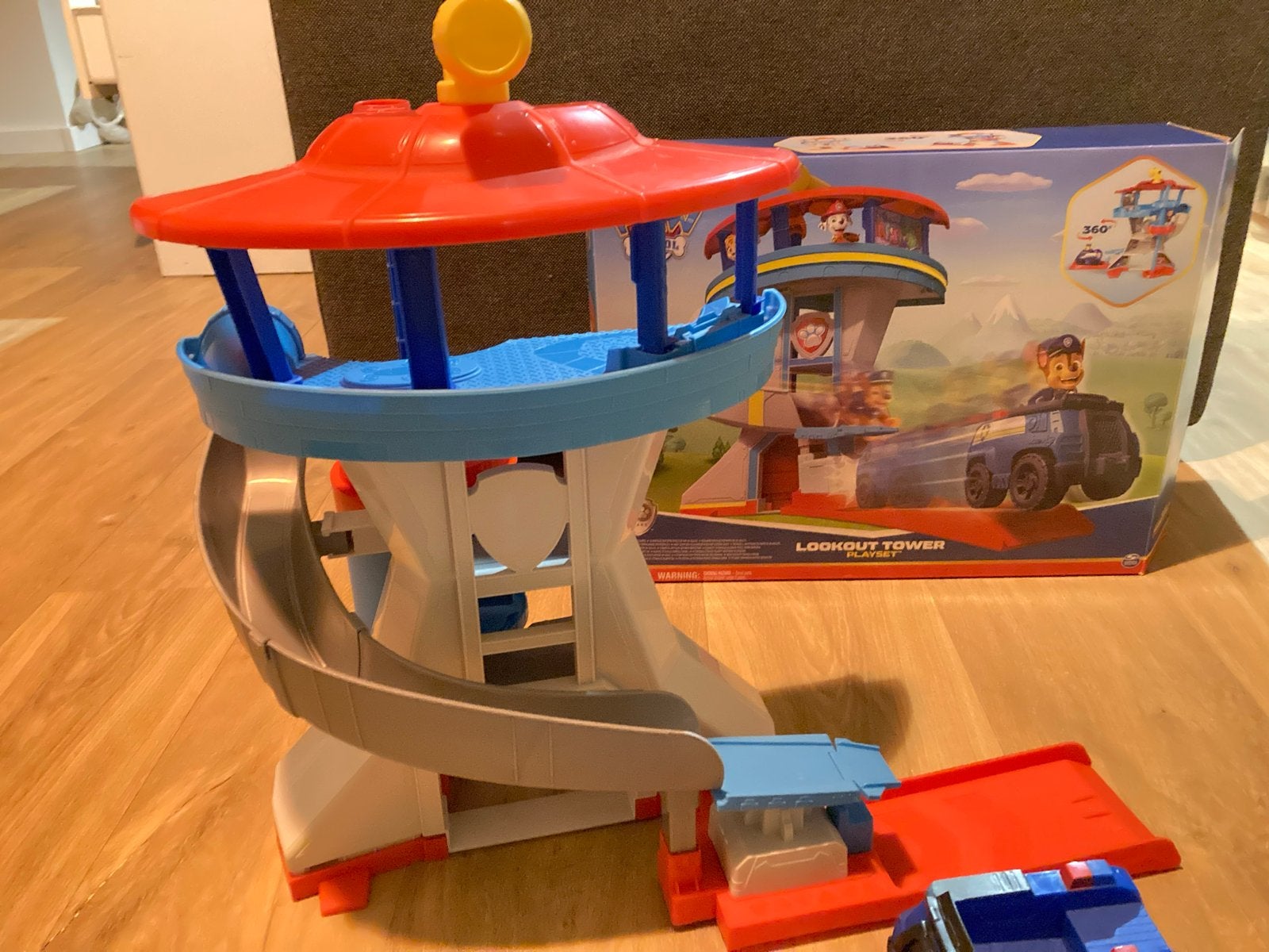 Paw Patrol Uitkijktoren Speelset met Chase en Voertuig, Ophalen of Verzenden, Zo goed als nieuw, Jongen of Meisje