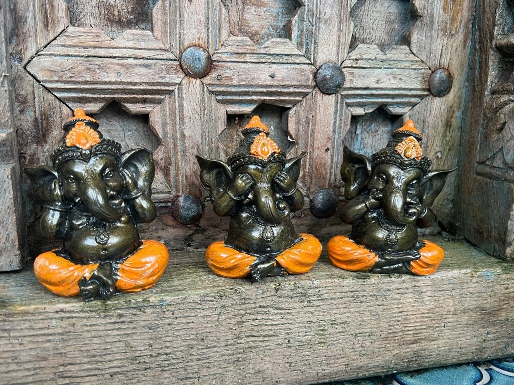 Ganesh boeddha set horen zien zwijgen, Ophalen of Verzenden, Nieuw, Dier
