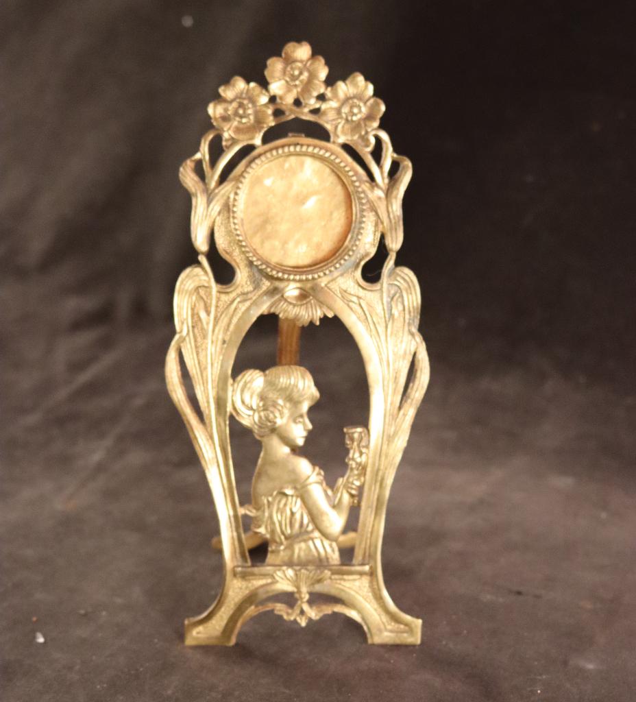 Antiek bronzen Art nouveau lijstje, Ophalen of Verzenden