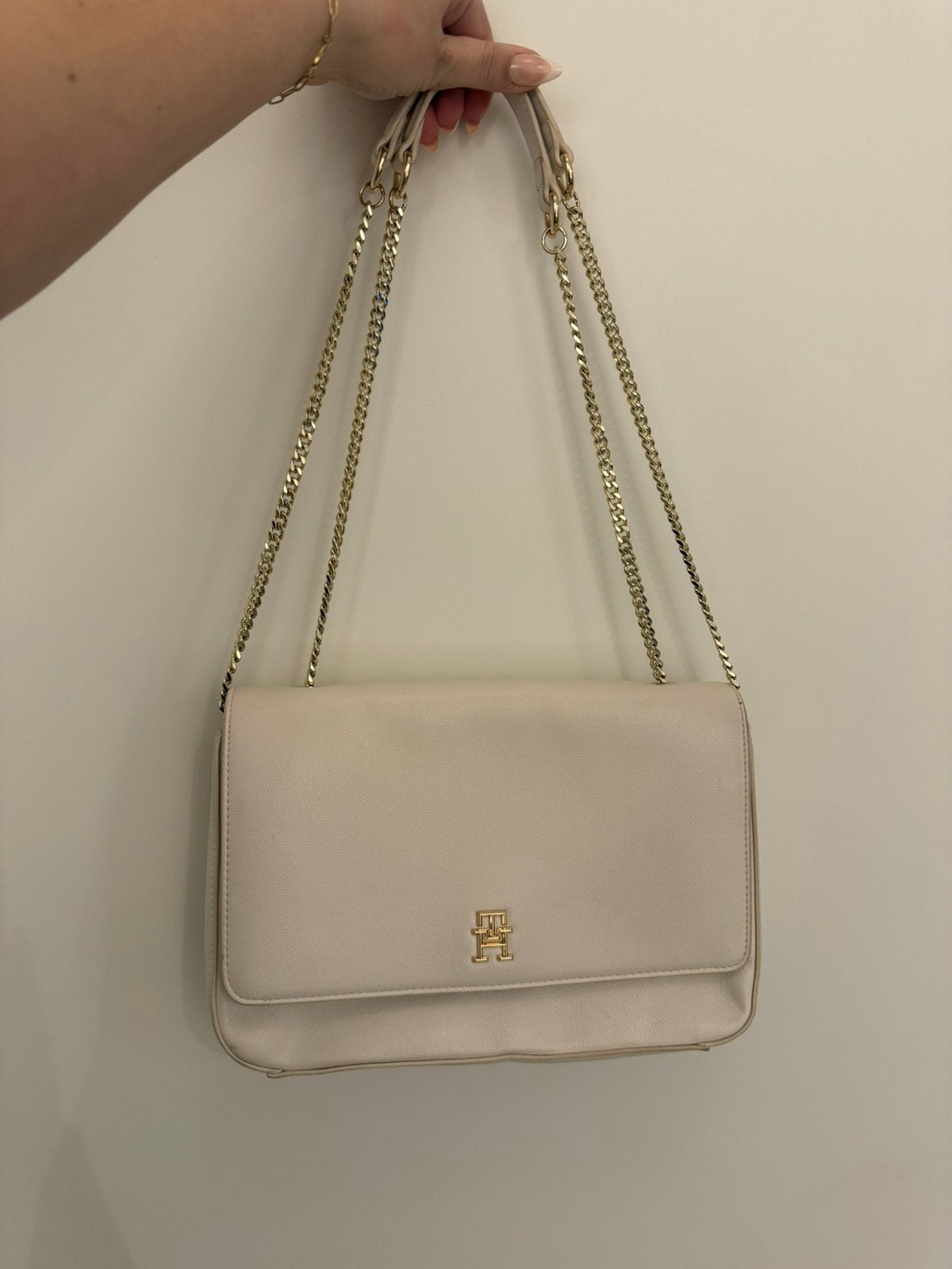 Tommy Hilfiger tas, Ophalen of Verzenden, Zo goed als nieuw, Beige, Handtas