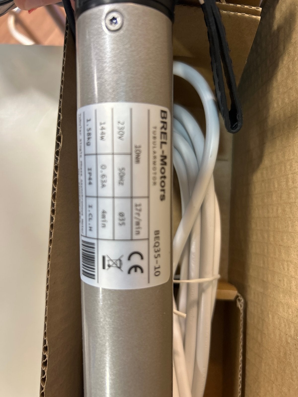 BREL-Motors Buis Motor BEQ35-10 voor Rolluiken/Zonwering, Ophalen of Verzenden, Nieuw, Elektromotor, Minder dan 1400 rpm