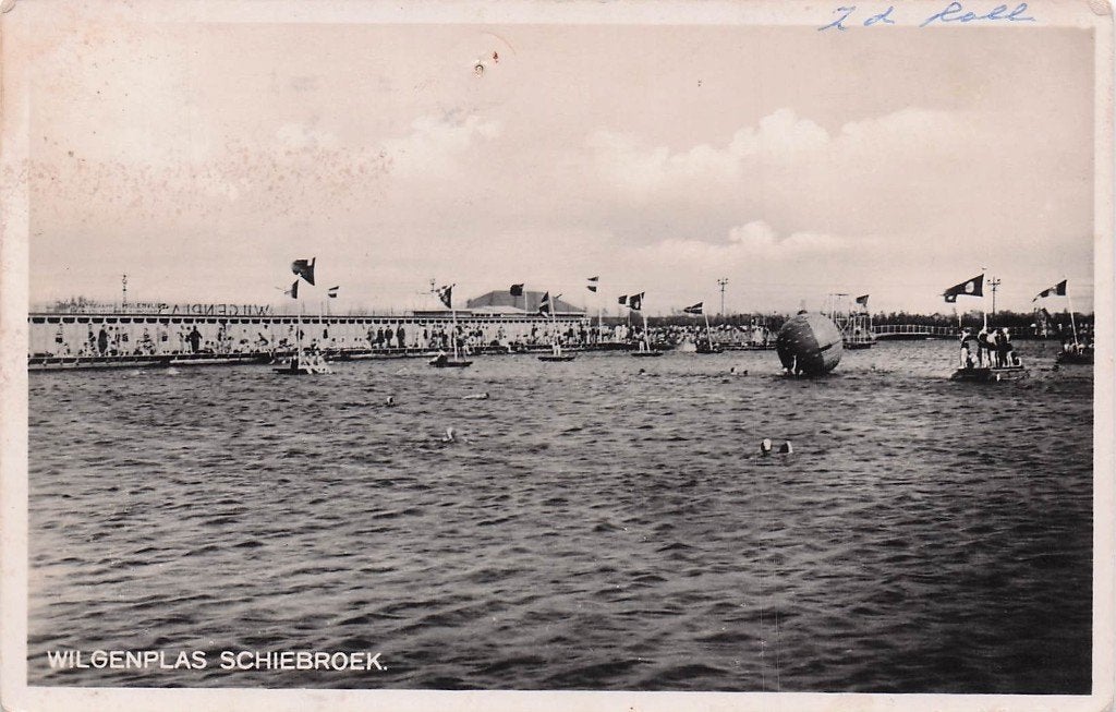 Schiebroek type fotokaart - Wilgenplas (gel. 1937), Ophalen of Verzenden, 1920 tot 1940, Zuid-Holland