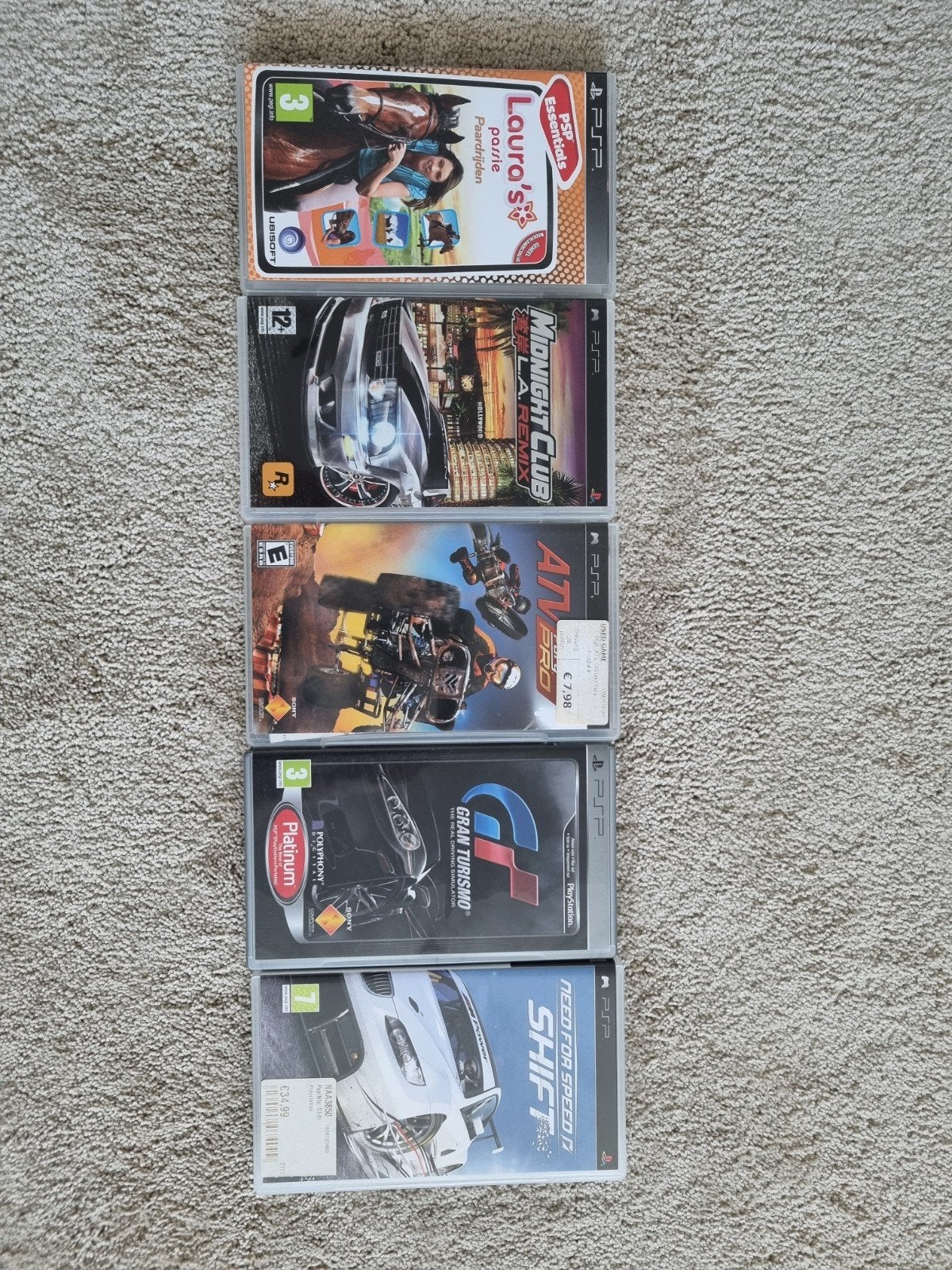 Diverse PSP Games: Midnight Club, ATV Pro, Gran Turismo, NFS, 1 speler, Racen en Vliegen, Ophalen of Verzenden, Zo goed als nieuw