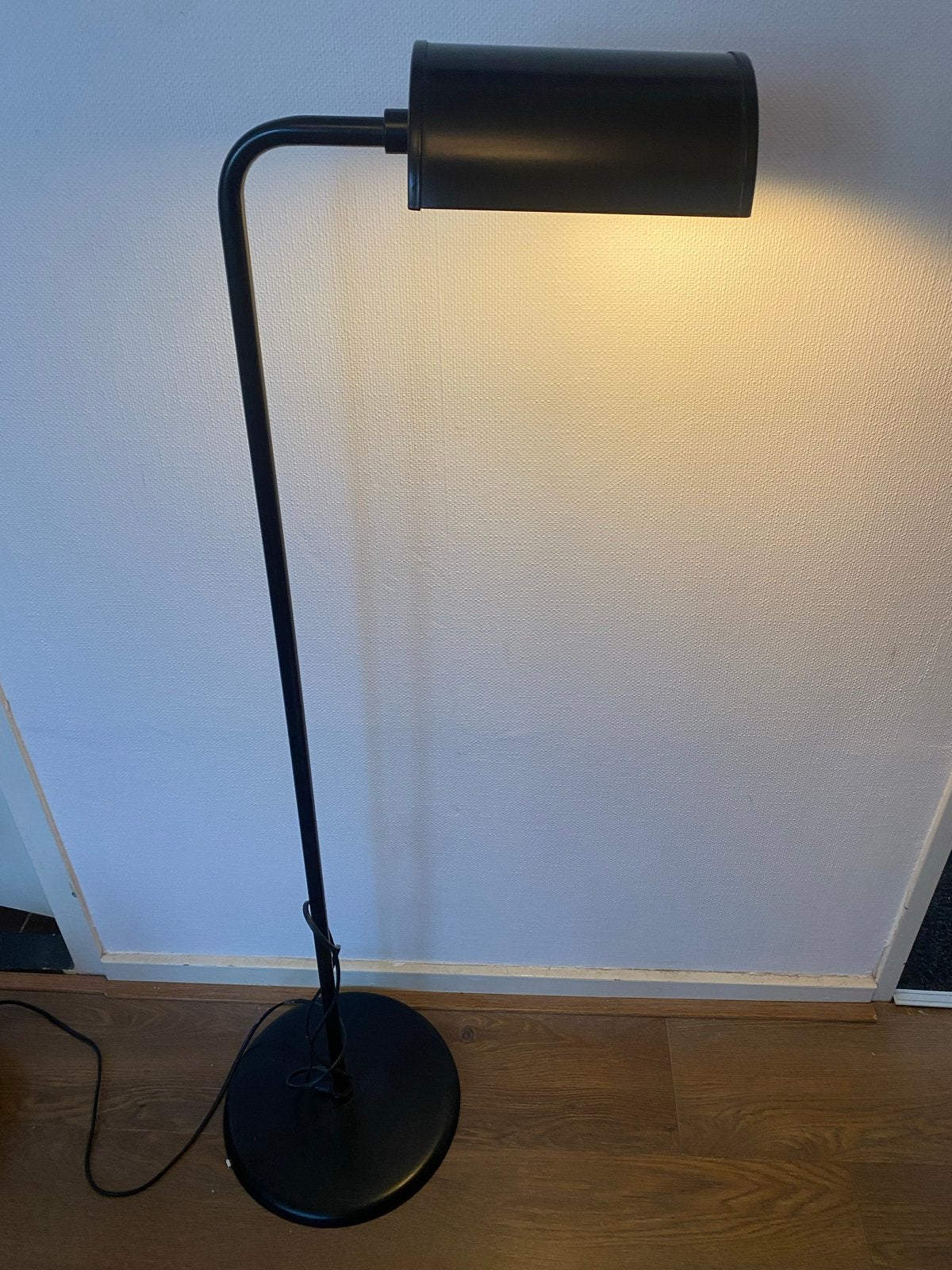 Vintage zwarte Ikea vloerlamp - Abo Randers design Deens, Ophalen, Gebruikt, 100 tot 150 cm, Overige fittingen