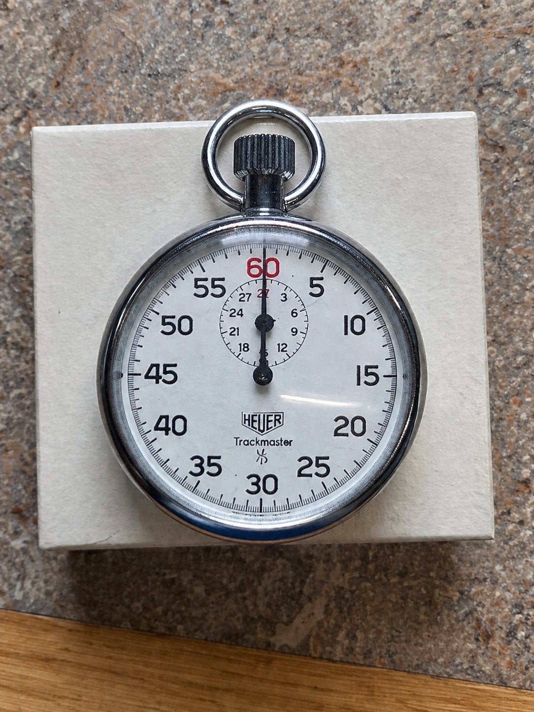 Vintage HEUER Trackmaster Stopwatch - Bijna Nieuwstaat, Zakhorloge, Staal, 1960 of later, Ophalen