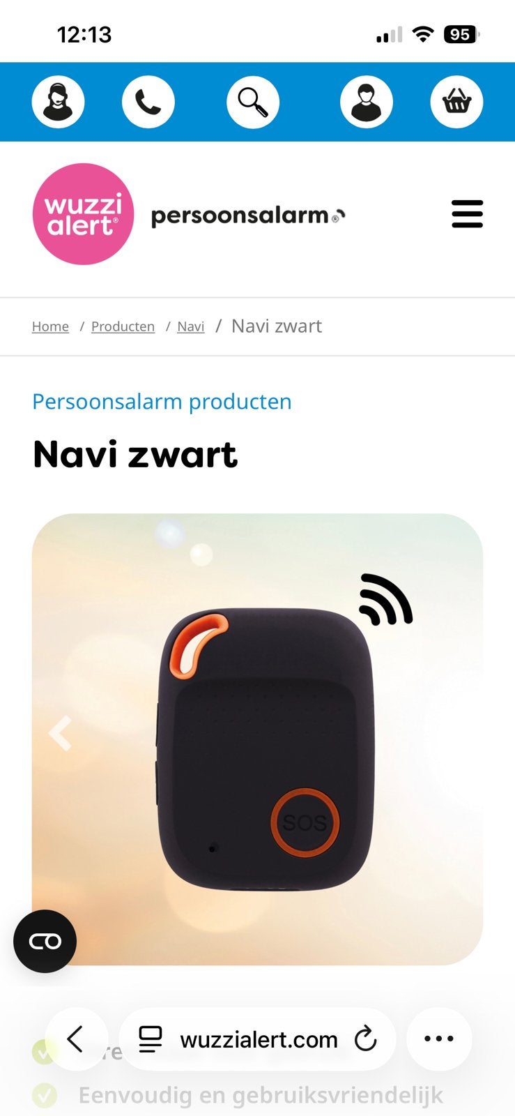 Wuzzi alert persoonsalarm, Ophalen of Verzenden, Zo goed als nieuw
