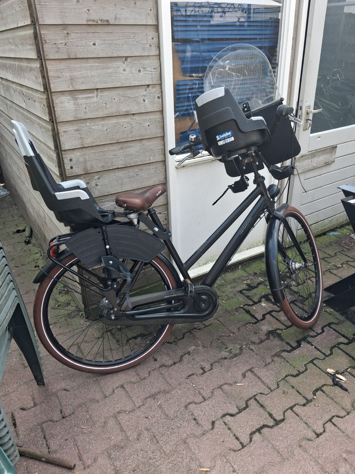 Moederfiets mamafiets cortina human bobike stoeltjes, Fietsen en Brommers, Fietsen | Dames | Moederfietsen, 2 zitjes, Gebruikt