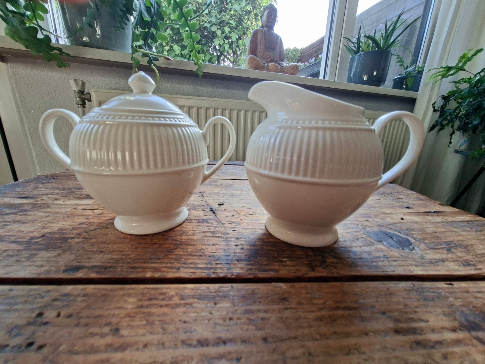 Wedgwood Windsor Suikerpot en Melkkan Set, Ophalen of Verzenden