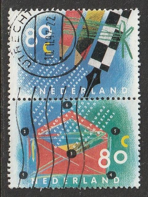 Nederland 1993 1571/1572a Tien brieven-paar Vert, Gest Den B, Ophalen of Verzenden, Na 1940, Gestempeld