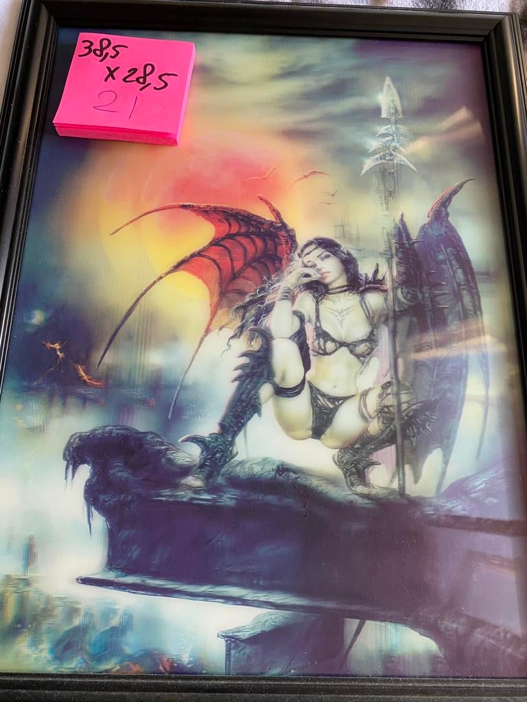 3d schilderij Luis Royo klein, Ophalen, Zo goed als nieuw, Schilderij, Minder dan 50 cm