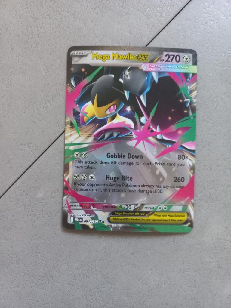 Mega Mawile EX Pokémon Kaart - Zeldzaam en Krachtig, Ophalen of Verzenden, Zo goed als nieuw, Losse kaart, Foil