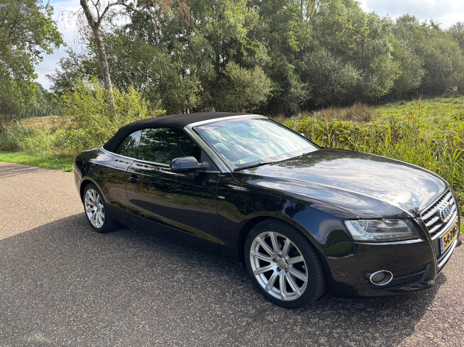 Audi A5 1.8 Tfsi 118KW Cabrio Multitr. 2010 Zwart, Auto's, Zwart, 4 cilinders, Cabriolet, Zwart