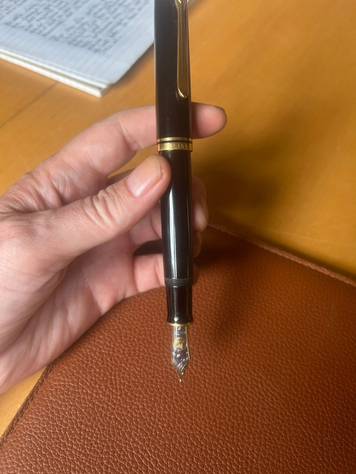 Pelikan Souverän M1000 – vroeg – 18K F-nib – als nieuw, Ophalen of Verzenden, Zo goed als nieuw, Vulpen, Overige merken