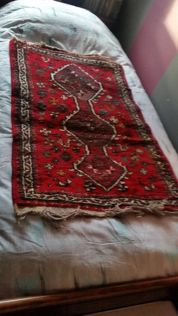 Handgeknoopt Perzisch tapijt Kashkay uit Iran, Gebruikt, 100 tot 150 cm, Klassiek, Crème