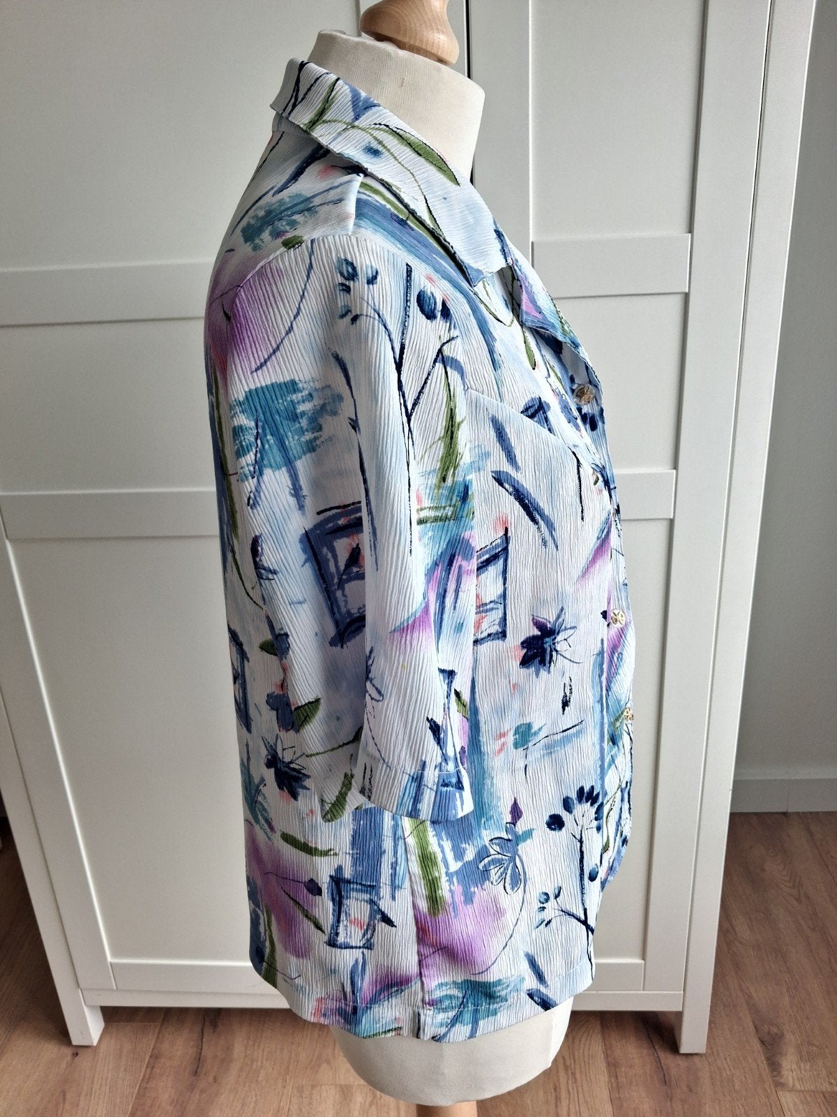 Franse Vintage jaren 80 blouse, Ophalen of Verzenden, Zo goed als nieuw, Maat 46/48 (XL) of groter, Meerkleurig