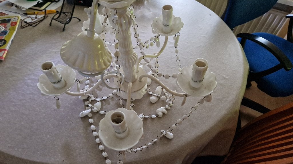 plafondlamp- kraaltjeslamp, Ophalen of Verzenden, Wit, Zo goed als nieuw, Plafondlamp