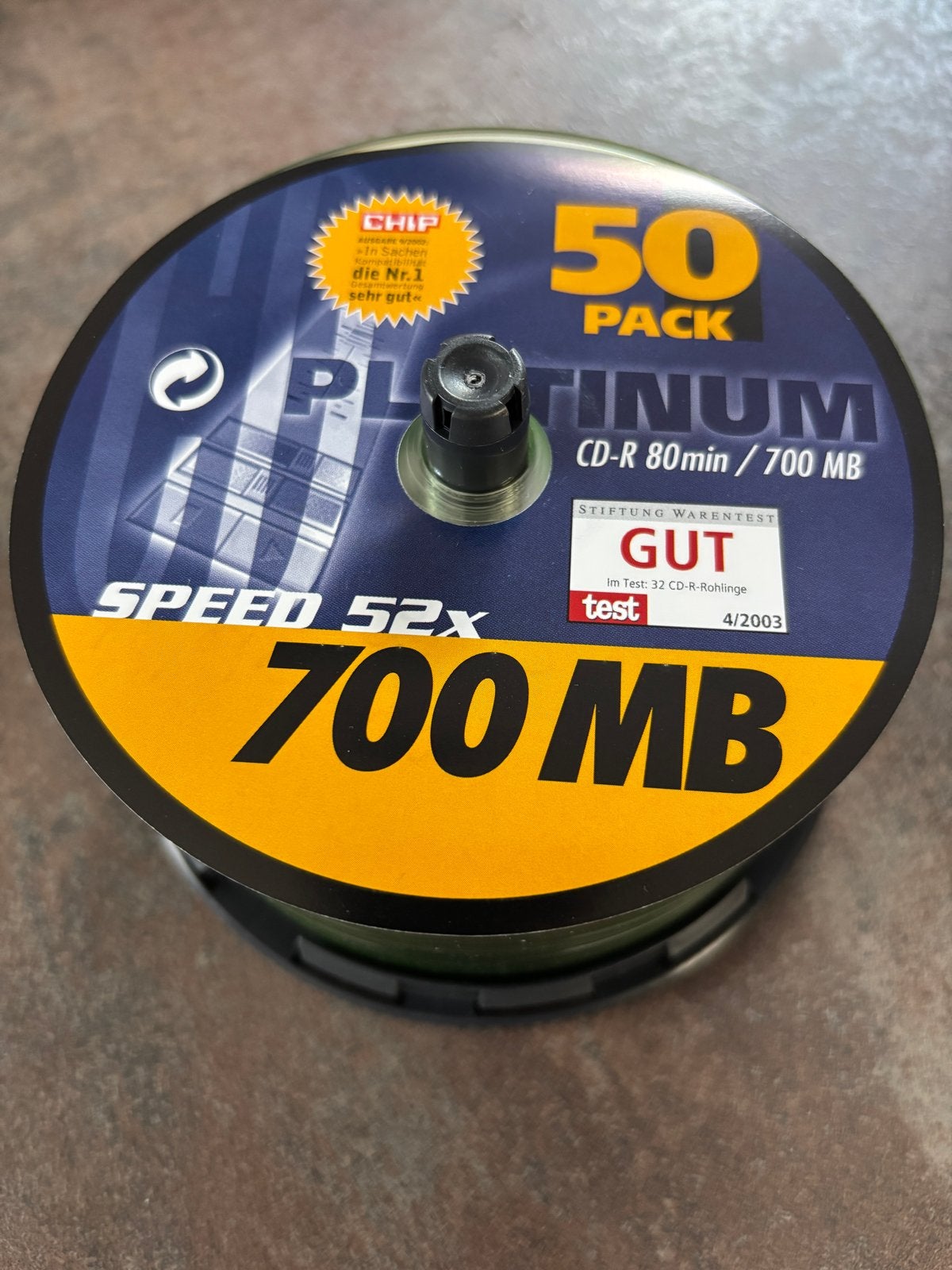 Platinum CD-R 80min/700MB 52x Speed - 50 stuks op spindel, Verzenden, Nieuw, Cd, Op spindel