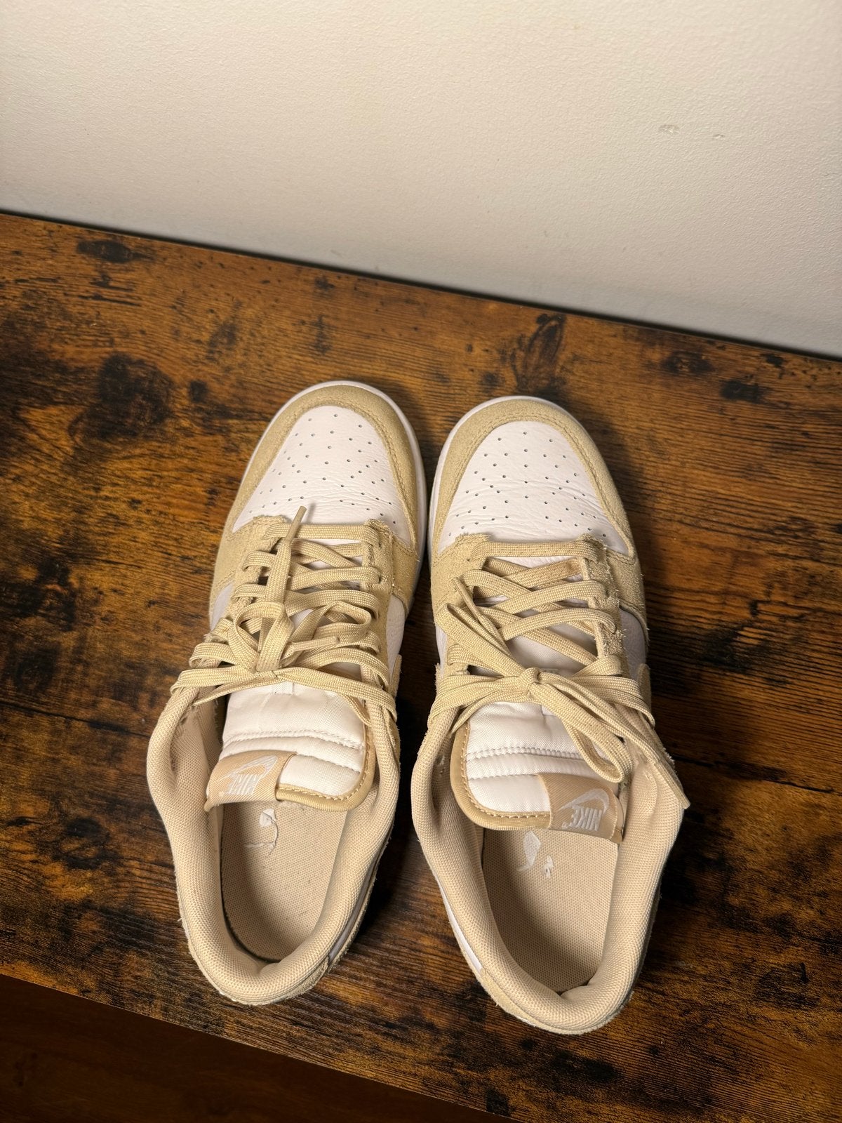Nike Dunk Low 'Light Bone' sneakers, Ophalen of Verzenden, Zo goed als nieuw, Wit, Sneakers of Gympen