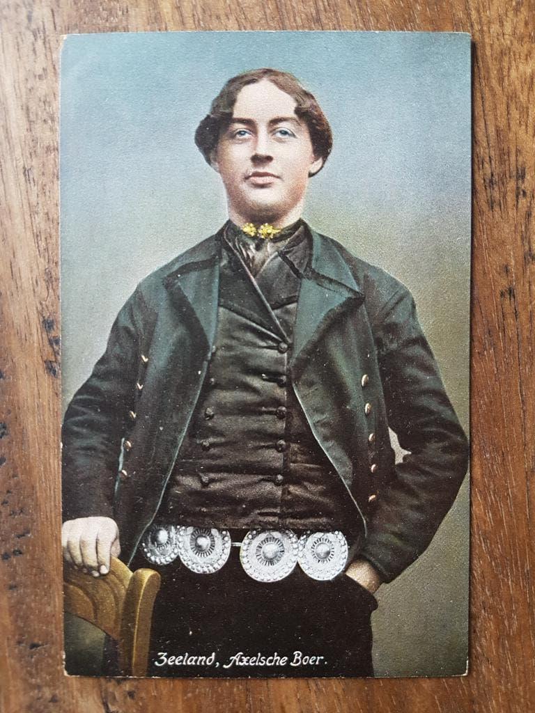Ansichtkaart Zeeland Axelsche Boer Klederdracht, Ophalen of Verzenden, Voor 1920, Ongelopen, Zeeland