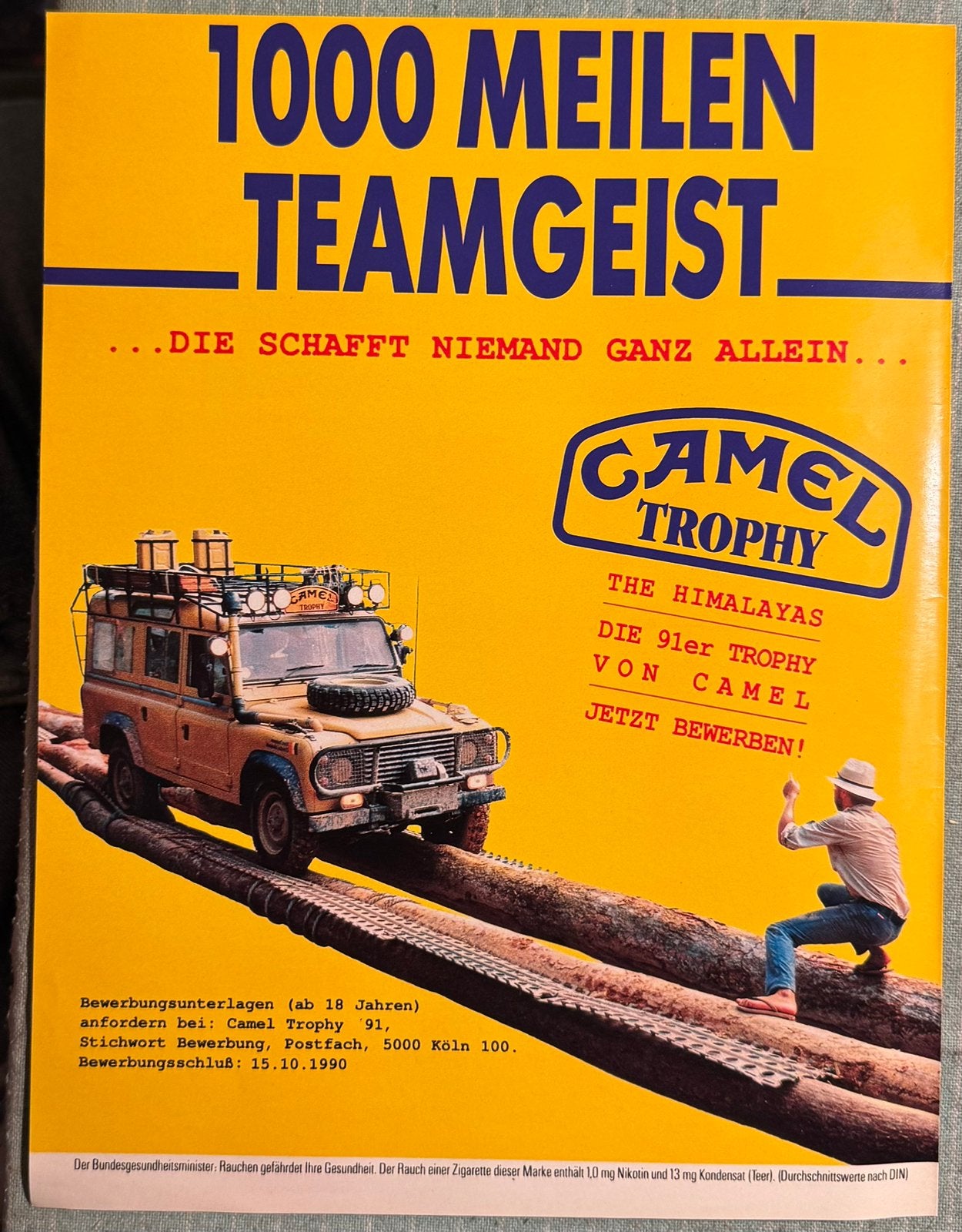 Advertentie Camel Trophy 1991 Landrover Defender, Ophalen of Verzenden, Zo goed als nieuw, Auto's