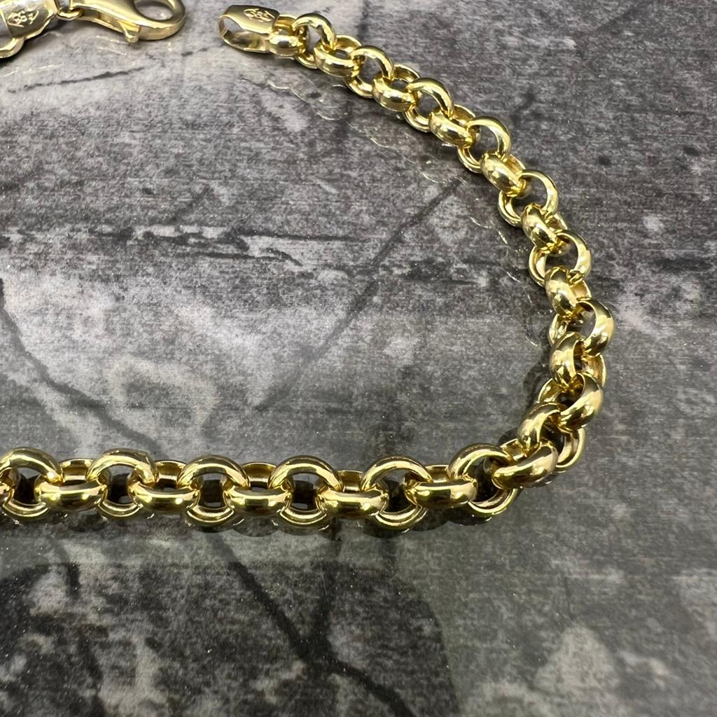 14k gouden armband jasseron schakel, Ophalen of Verzenden, Zo goed als nieuw, Goud